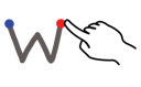 Dito indice di una mano che indica la lettera w